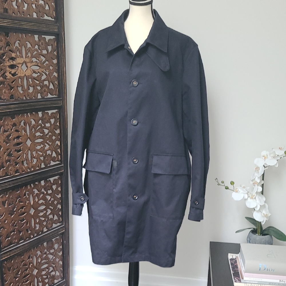 NEW! Coach Men's Dark Navy Trench Coat. XXL